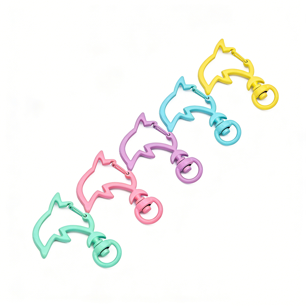 Jewelry Making Material - 10pcs Candy Colors Metal Dolphin Snap