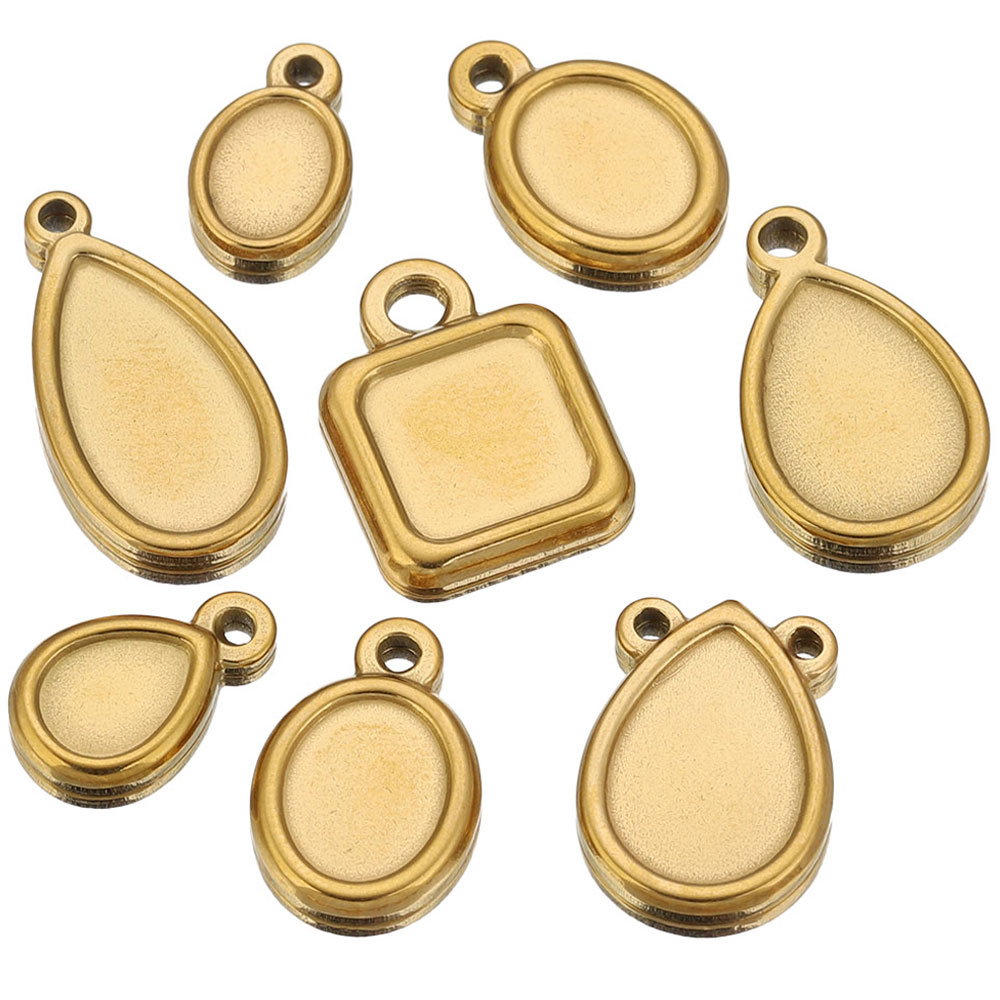 Jewelry Making Tray - 5pcs Stainless Steel Square Drop Round
