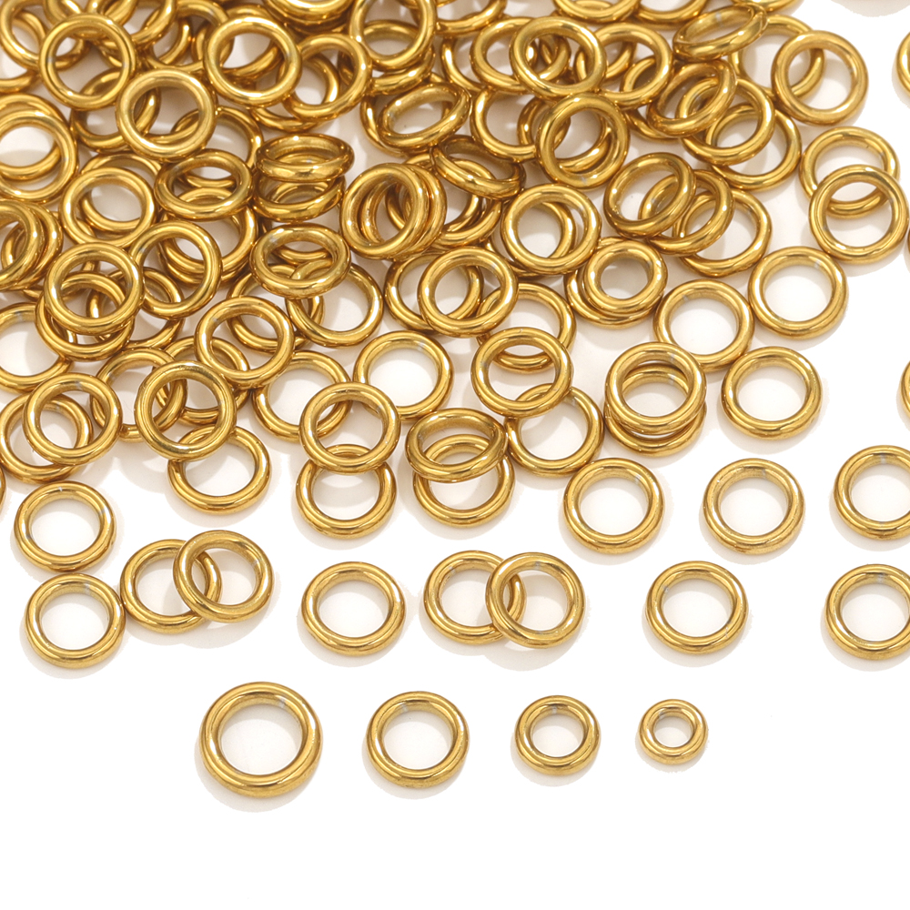Jewelry Making Thread - 50pcs Stainless Steel O Ring Gold
