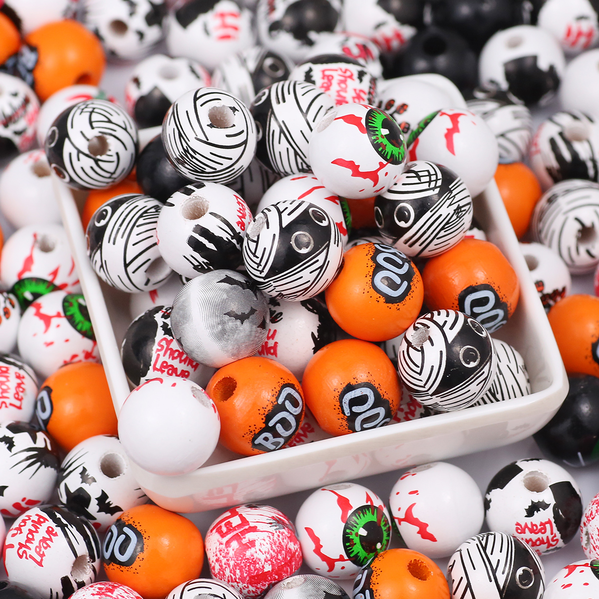 Jewelry Making Ideas With Beads - 16mm 40-10PCS Halloween BOOM Ghost Green
