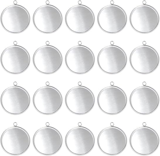20 Pieces Stainless Steel Roun - Jewelry Making Tray 评论和价格