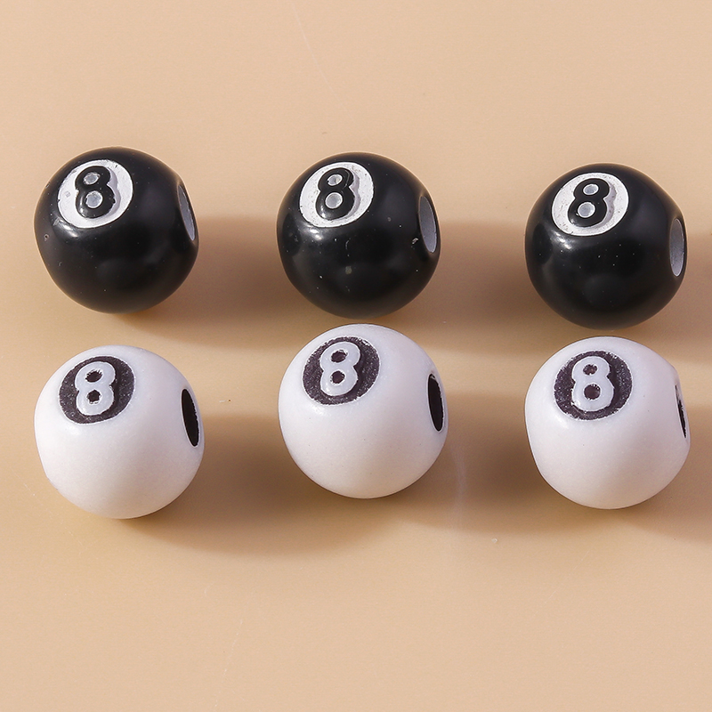 50pcs Resin 3D Black No 8 Bill - Jewelry Making Table 评论和价格