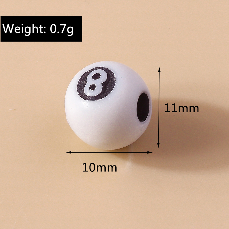 50pcs Resin 3D Black No 8 Bill - Jewelry Making Table 评论和价格