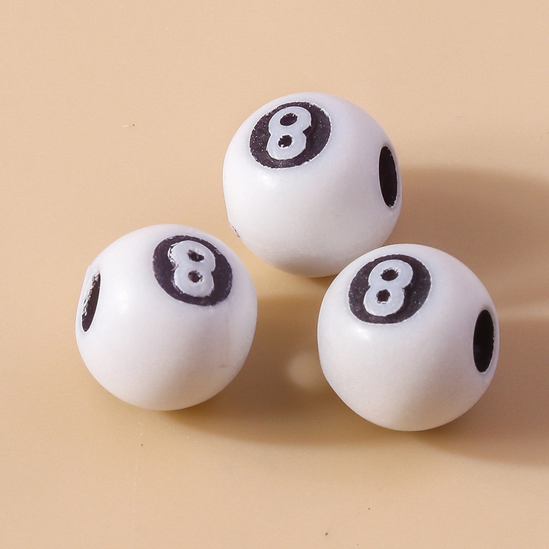 50pcs Resin 3D Black No 8 Bill - Jewelry Making Table 评论和价格