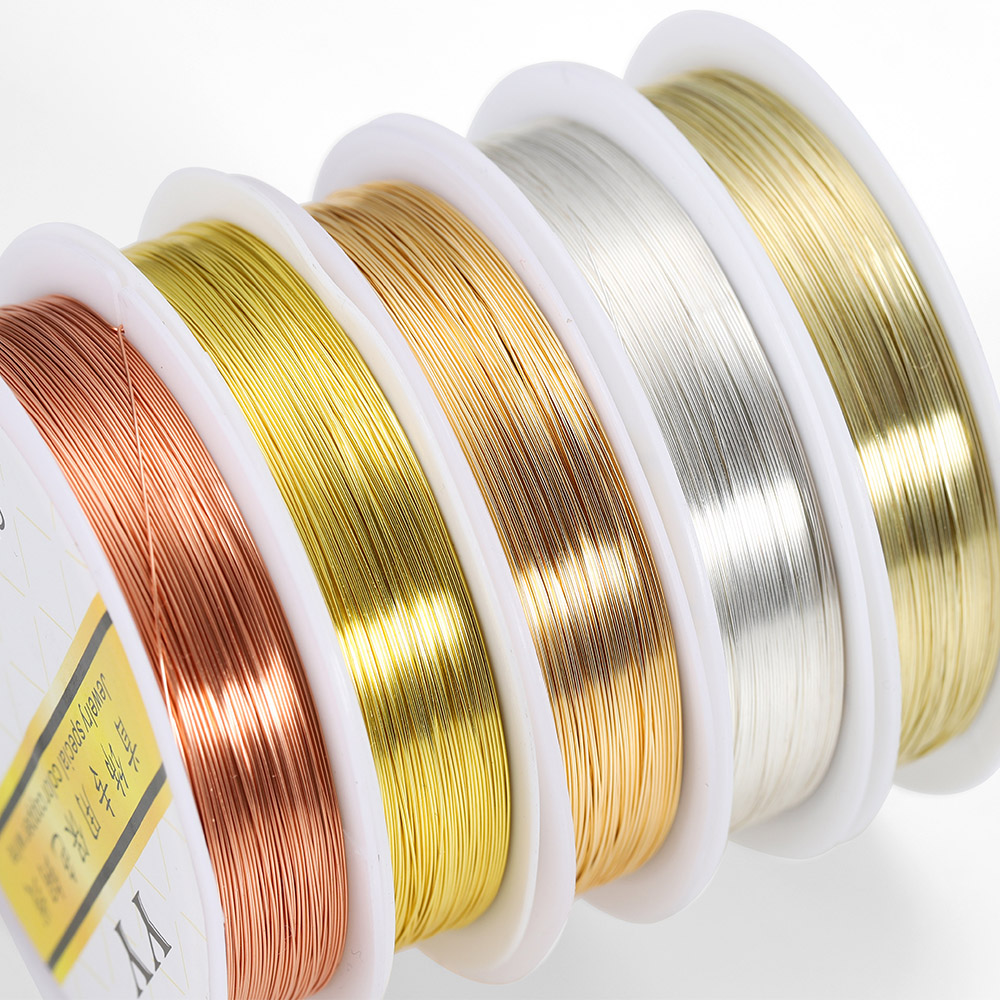 1Roll Gold Color Copper Wire 0 - Jewelry Making Gold Wire 评论和价格