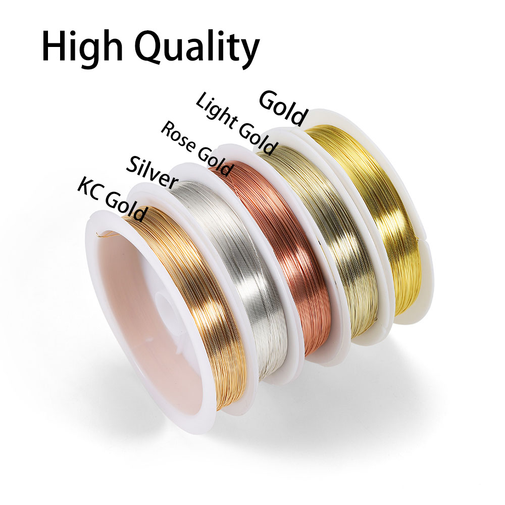1Roll Gold Color Copper Wire 0 - Jewelry Making Gold Wire 评论和价格