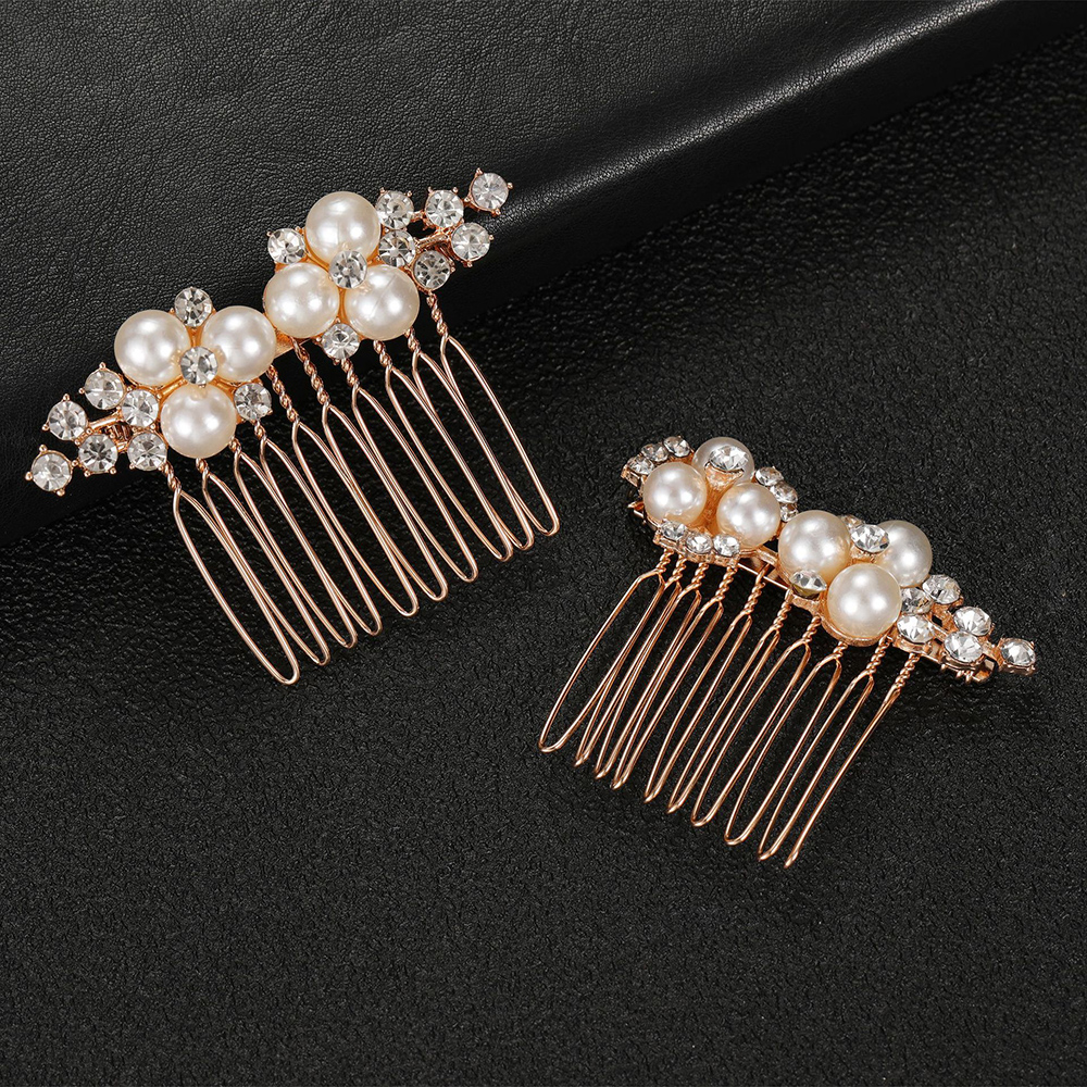 2Pcs Simple Wedding Hair Combs - Jewelry Making With Beads 评论和价格