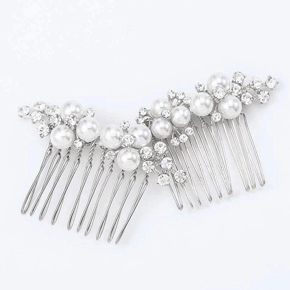2Pcs Simple Wedding Hair Combs - Jewelry Making With Beads 评论和价格