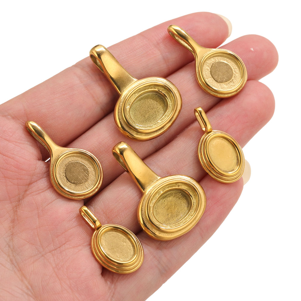 5pcs Stainless Steel Round Ova - Jewelry Making Tray 评论和价格