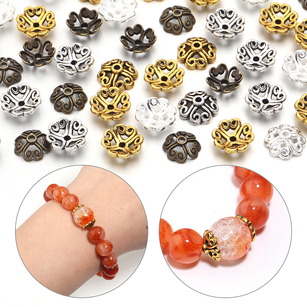 100pcs 8mm Alloy Hollow Out Fl - Jewelry Making Tray 评论和价格