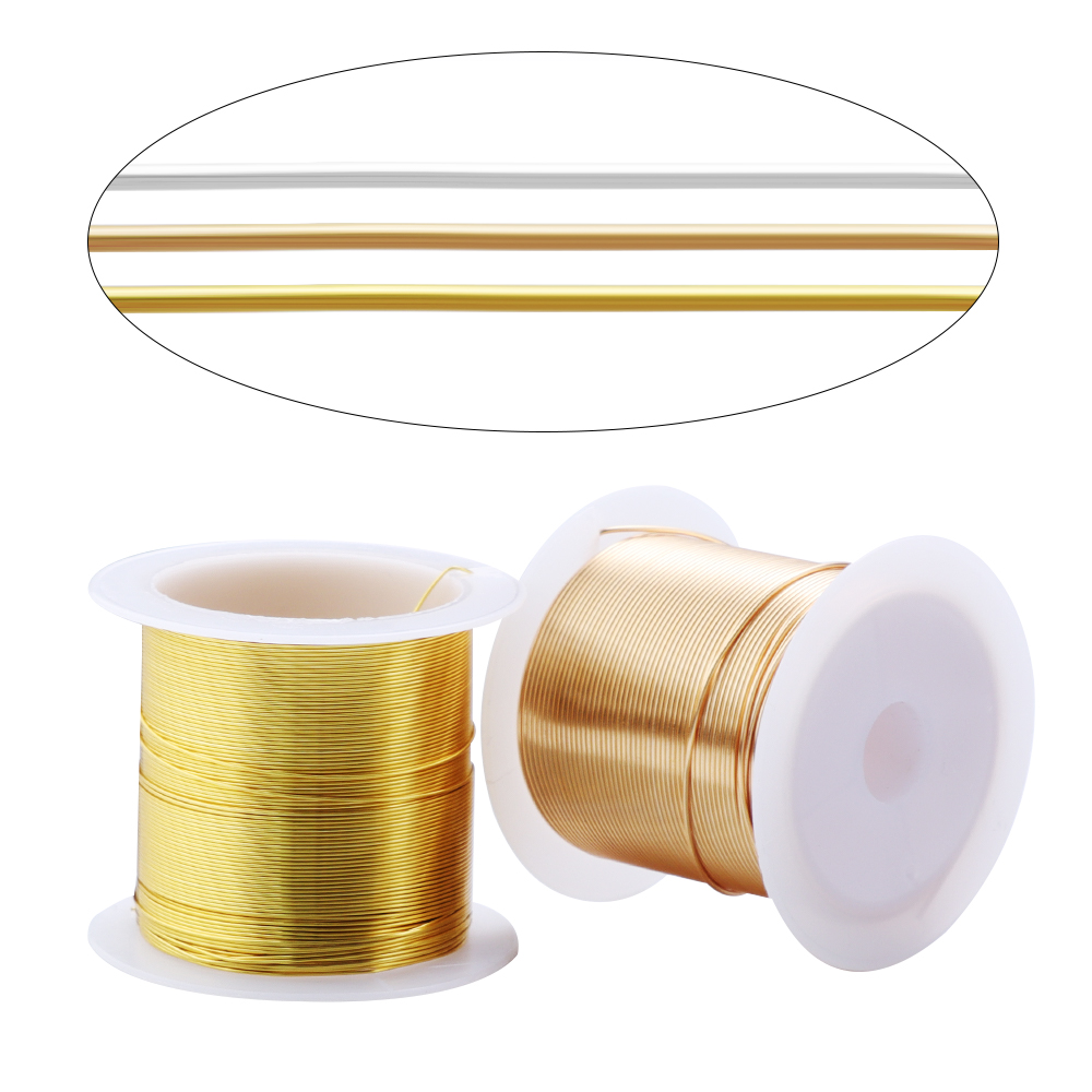 15-100m/Roll Gold Silver Color - Jewelry Making Gold Wire 评论和价格