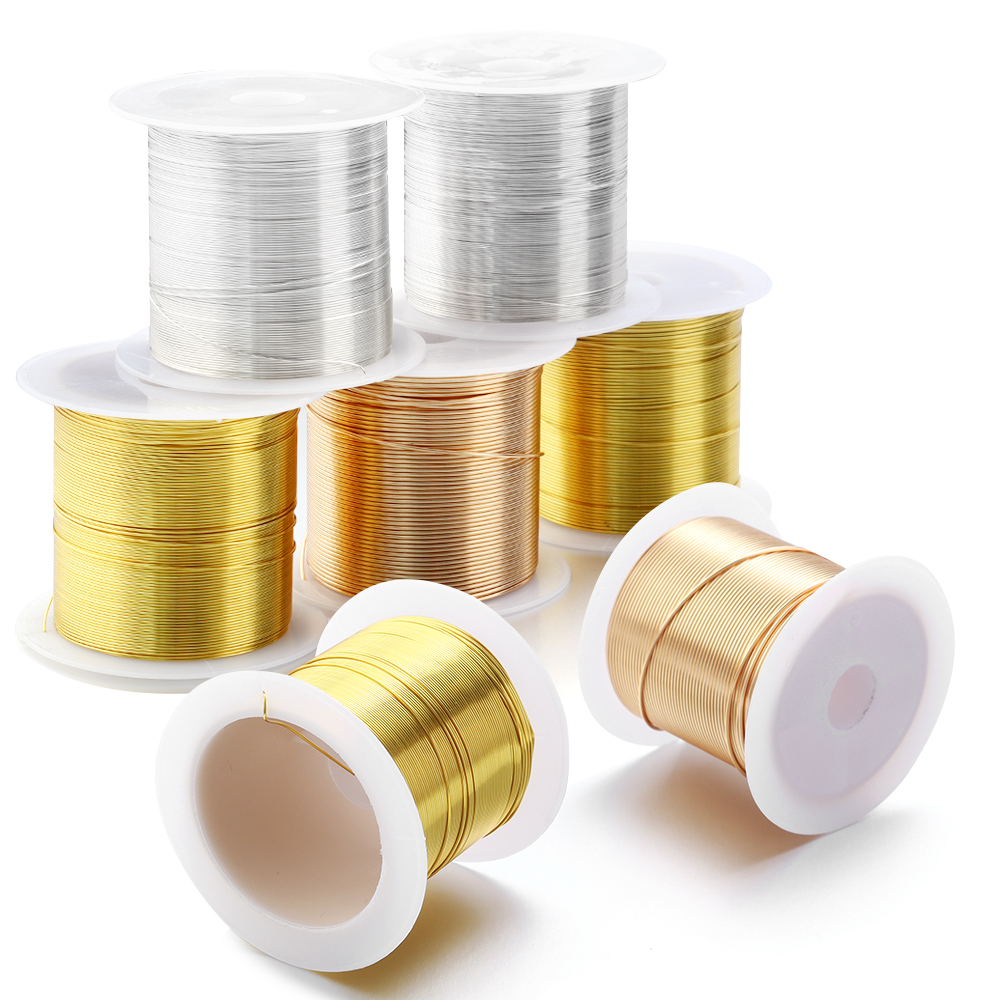 15-100m/Roll Gold Silver Color - Jewelry Making Gold Wire 评论和价格