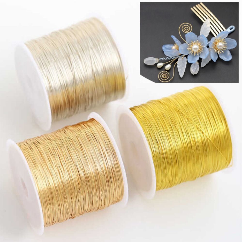 100m/roll Gold Plated Color Pr - Jewelry Making Gold Wire 评论和价格