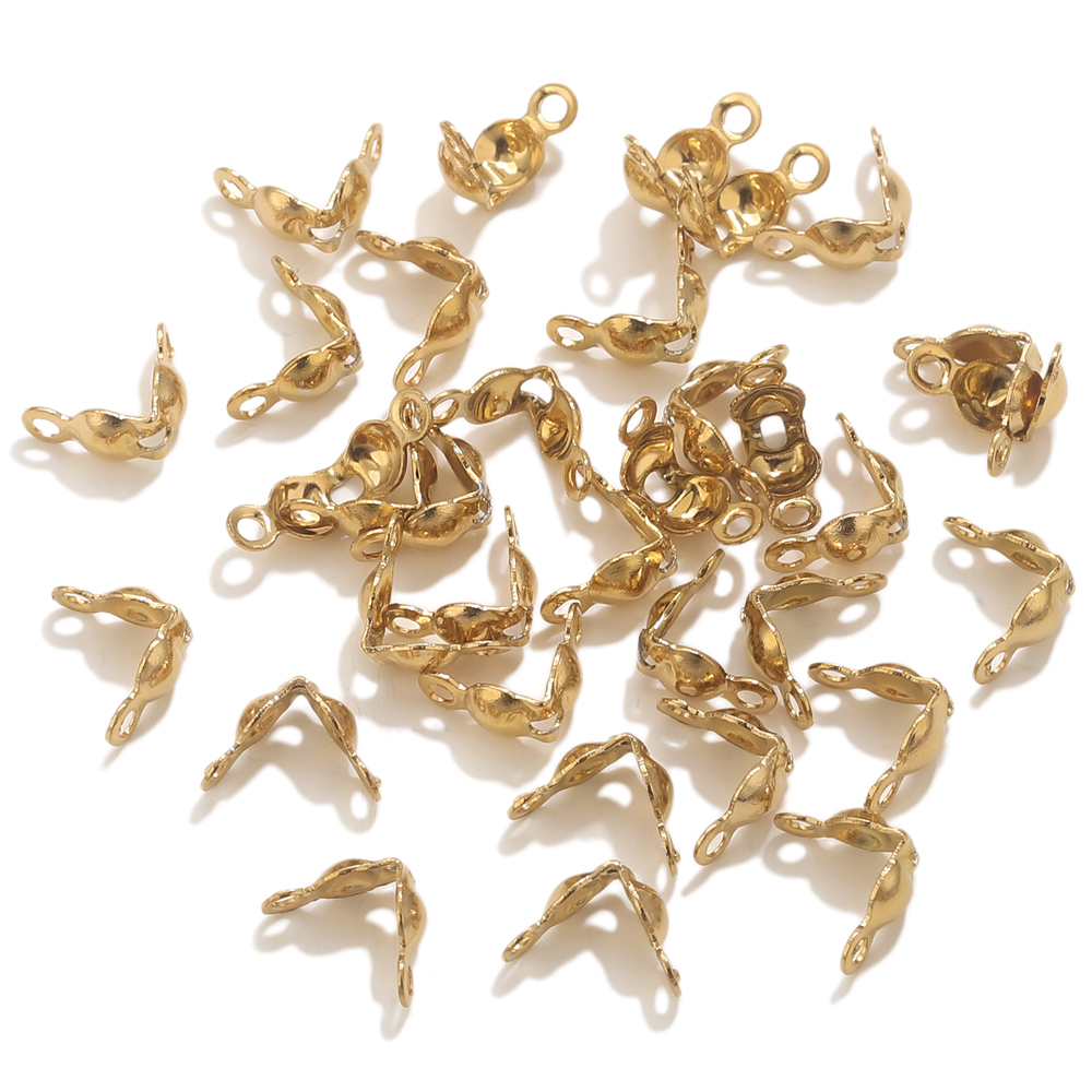 50pcs PVD Gold Plated Stainles - Jewelry Making Material 评论和价格