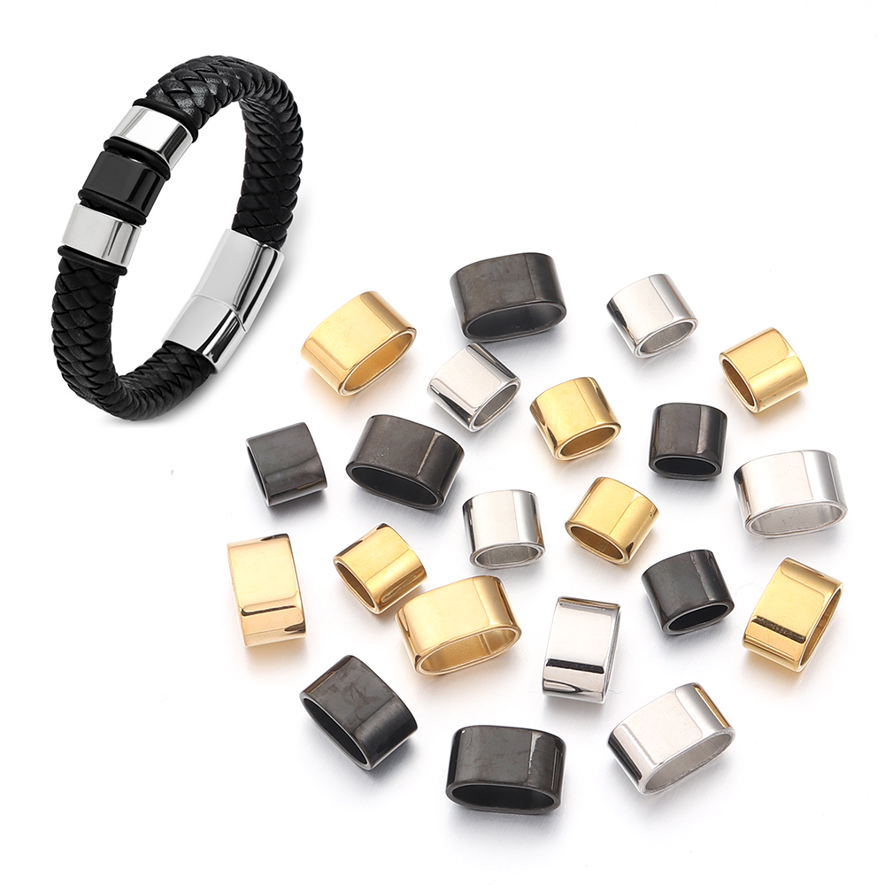 6pcs Flat Stainless Steel Tube - Jewelry Making With Beads 评论和价格
