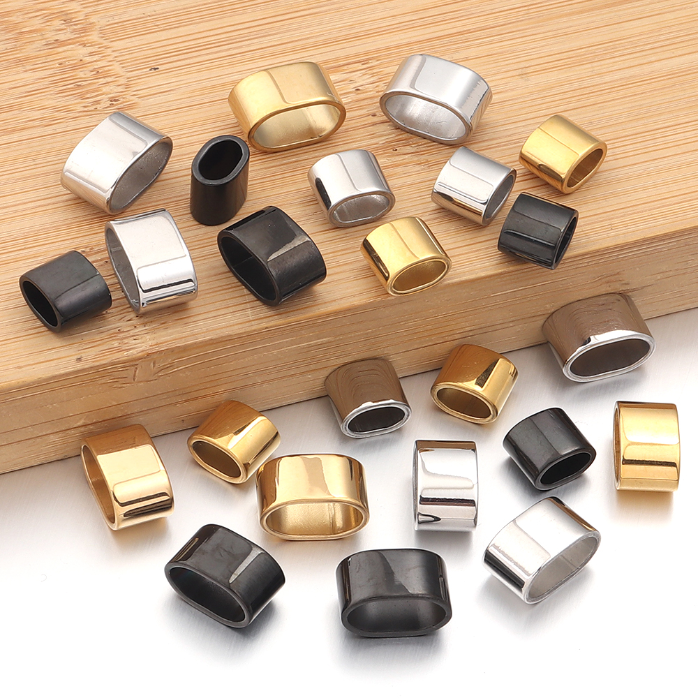6pcs Flat Stainless Steel Tube - Jewelry Making With Beads 评论和价格