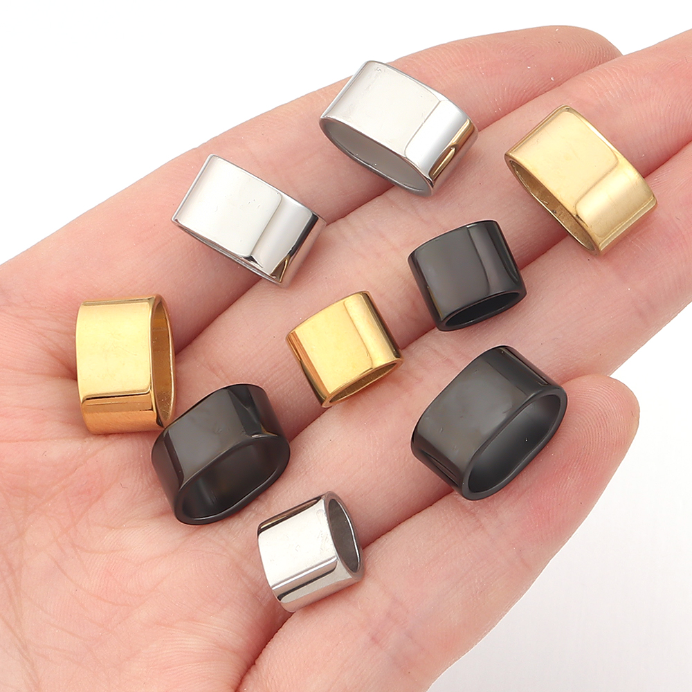 6pcs Flat Stainless Steel Tube - Jewelry Making With Beads 评论和价格