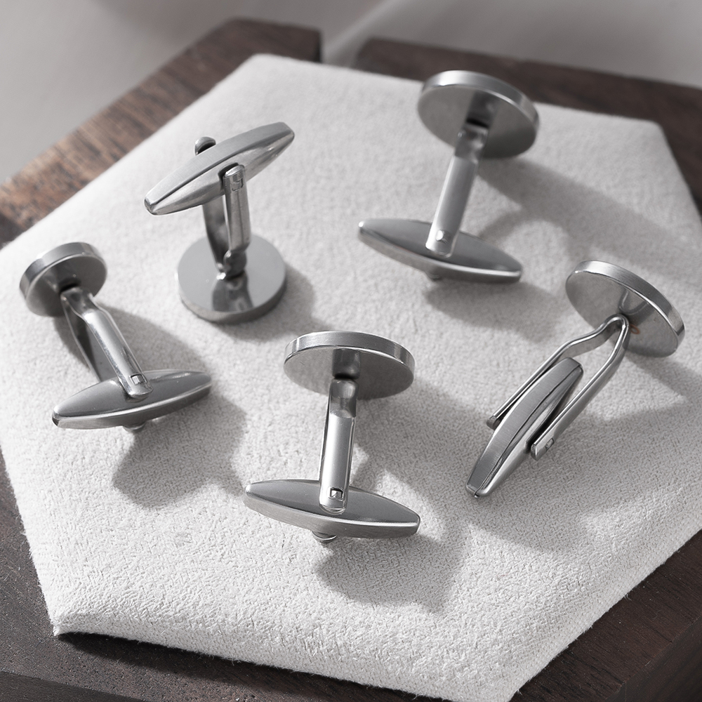5Pcs Stainless Steel Cufflinks - Jewelry Making Tray 评论和价格
