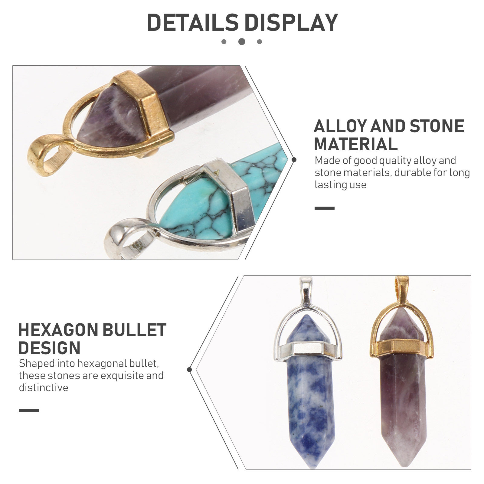 20Pcs Hexagonal Stone Beads Cr - Jewelry Making Ideas With Beads 评论和价格