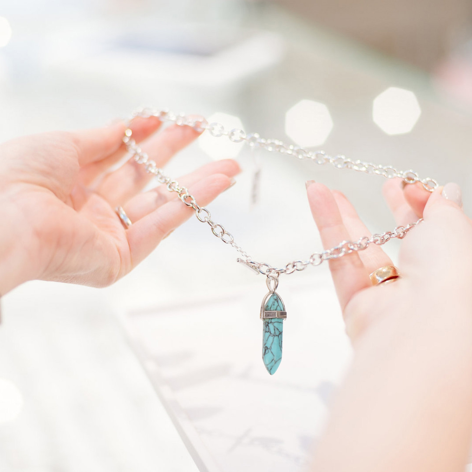 20Pcs Hexagonal Stone Beads Cr - Jewelry Making Ideas With Beads 评论和价格