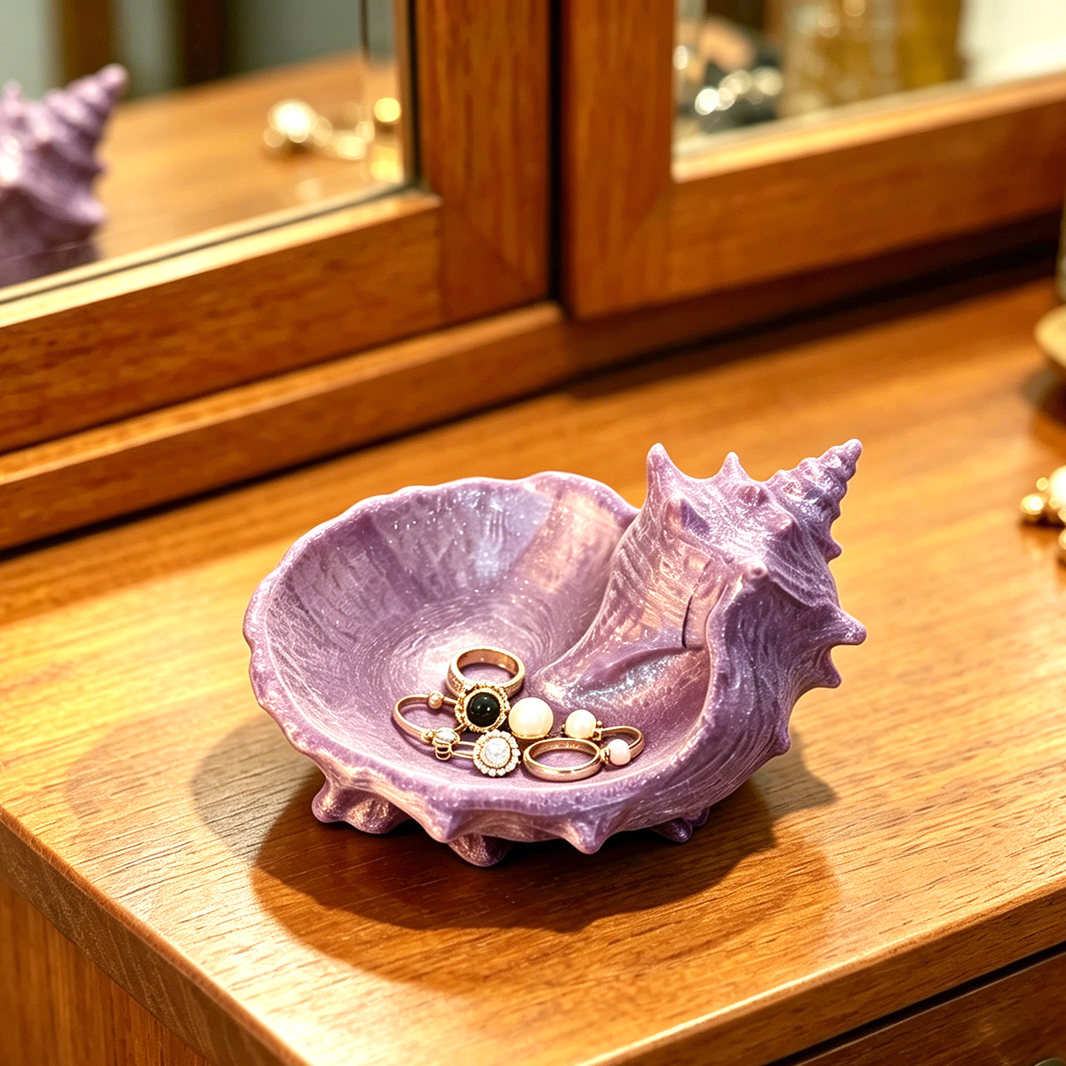 Pearlescent Purple Conch-Shape - Jewelry Making Table 评论和价格