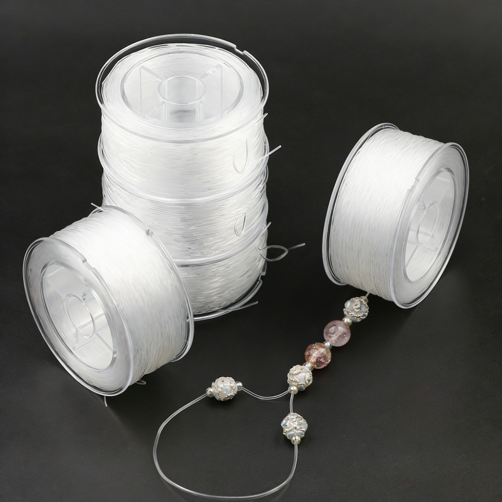 0.5-1mm White Elastic Crystal  - Jewelry Making Thread 评论和价格