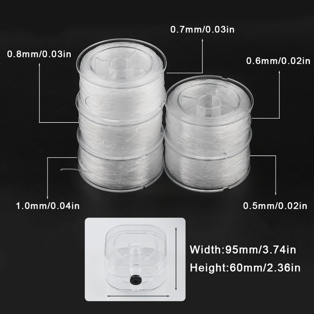 0.5-1mm White Elastic Crystal  - Jewelry Making Thread 评论和价格