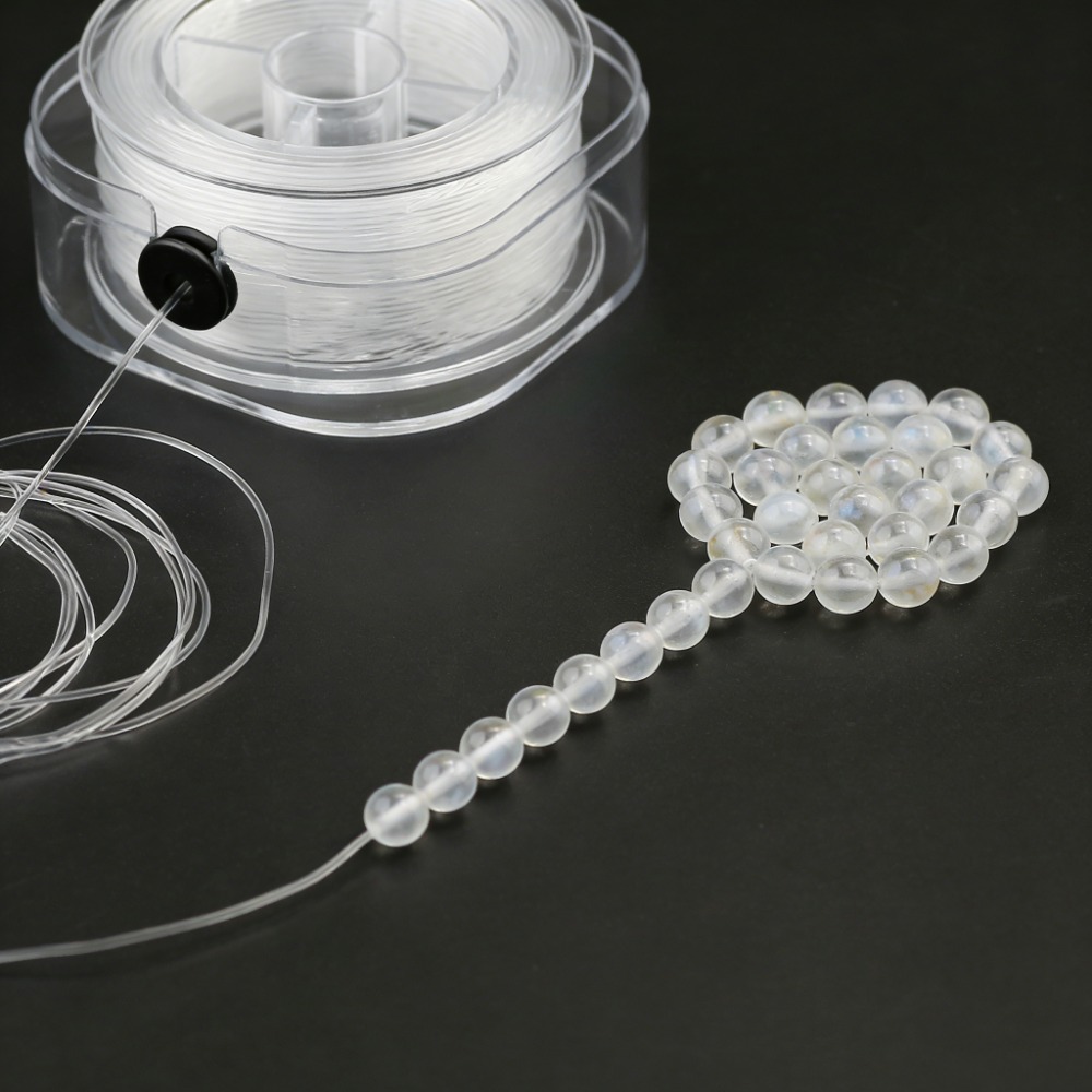 0.5-1mm White Elastic Crystal  - Jewelry Making Thread 评论和价格
