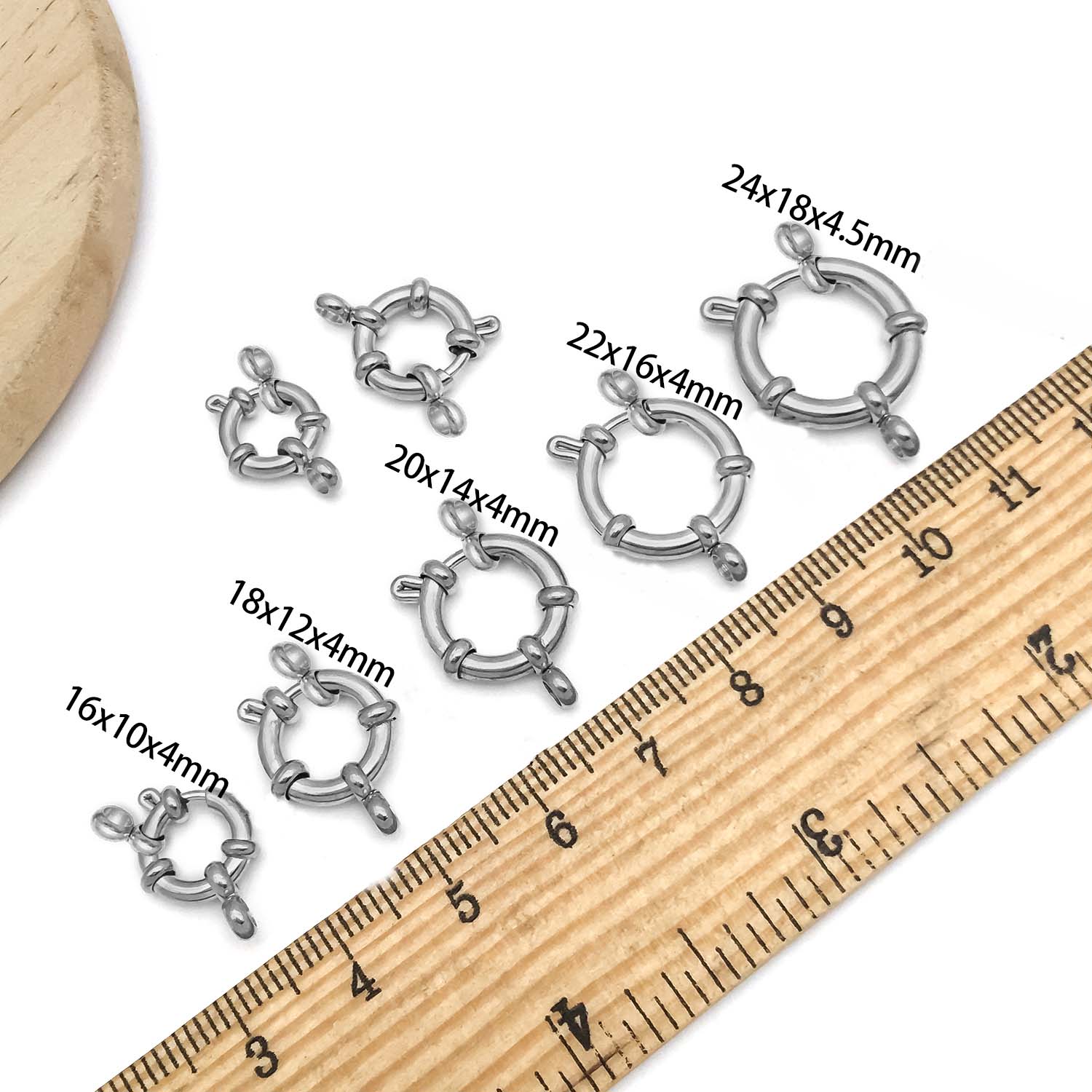 2pcs Stainless Steel Round Cla - Jewelry Making Material 评论和价格