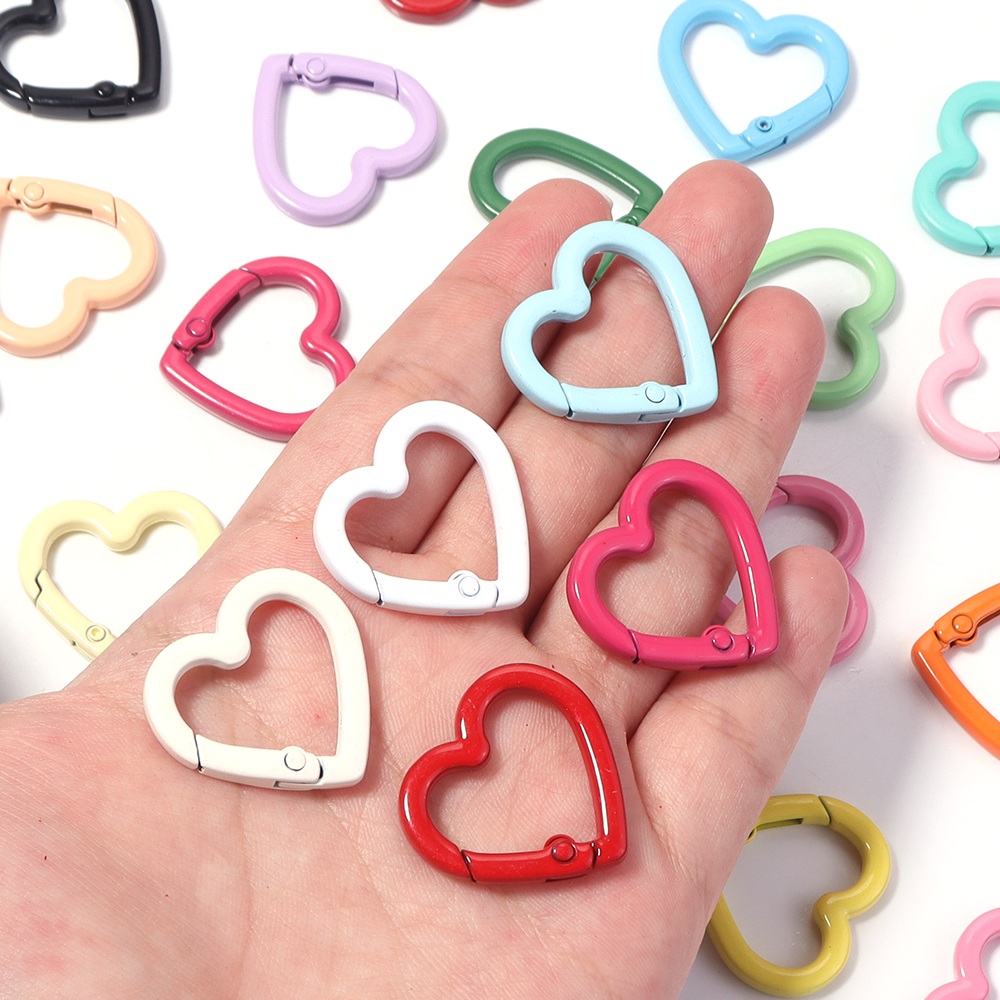 5pcs Alloy Heart Spring Clasps - Jewelry Making Material 评论和价格