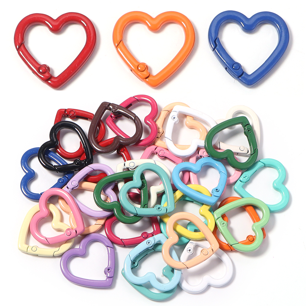 5pcs Alloy Heart Spring Clasps - Jewelry Making Material 评论和价格
